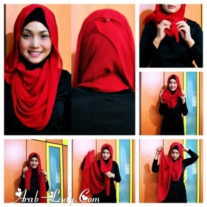 تعلمي بالصور التوضيحيه لف الحجاب بأكثر من شكل