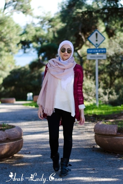 تألقي بالحجاب والتربان علي طريقة الفاشينيستا اللبنانية ريف زين