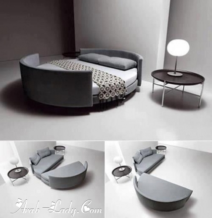 أحدث التصاميم لغرف النوم بسرائر دائريه