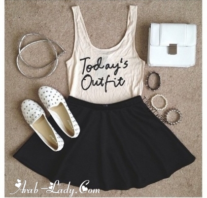 TOP AND SKATER SKIRT قمة الأنوثة