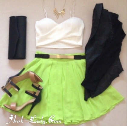 TOP AND SKATER SKIRT قمة الأنوثة