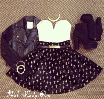 TOP AND SKATER SKIRT قمة الأنوثة