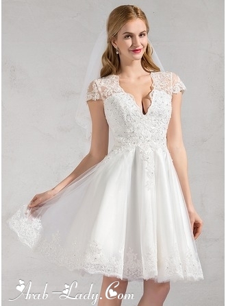 فستان العروس القصير الخيار الأمثل للعروس قصيرة القامة