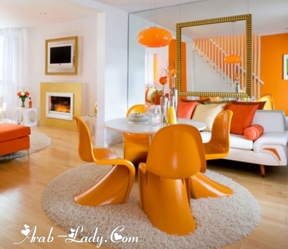 البرتقالي جمالية تمنح غرفة معيشتك أناقة مميزة في الخريف