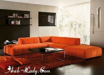 البرتقالي جمالية تمنح غرفة معيشتك أناقة مميزة في الخريف