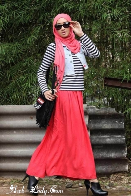 تميزي بحجابك مع الأزياء المقلمة الخاصة بموسم خريف 2016