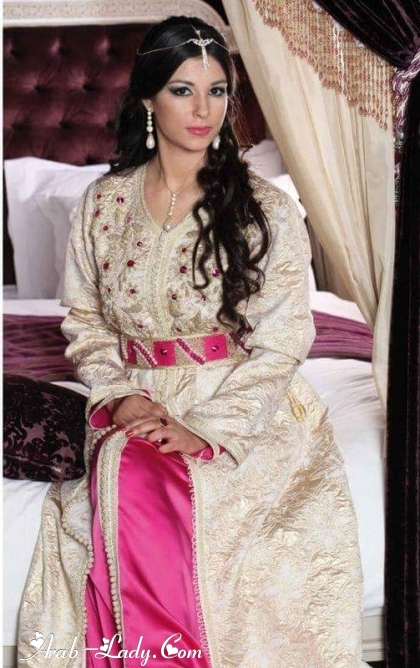 هند علام تقدم تشكيلتها الجديدة من القفطان باللون الأبيض والذهبي لعروس 2017