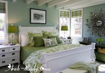 امزجي الأخضر والأبيض لتجعلي غرفة نومك جذابة ومنعشة في الصيف