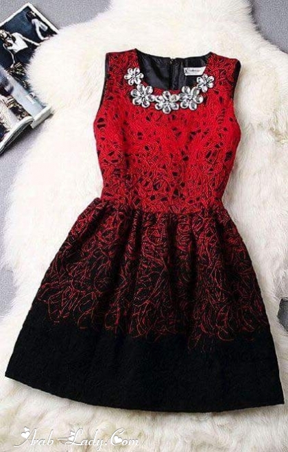 تشكيلة من الفساتين الحمراء القصيرة لسهرة مميزة