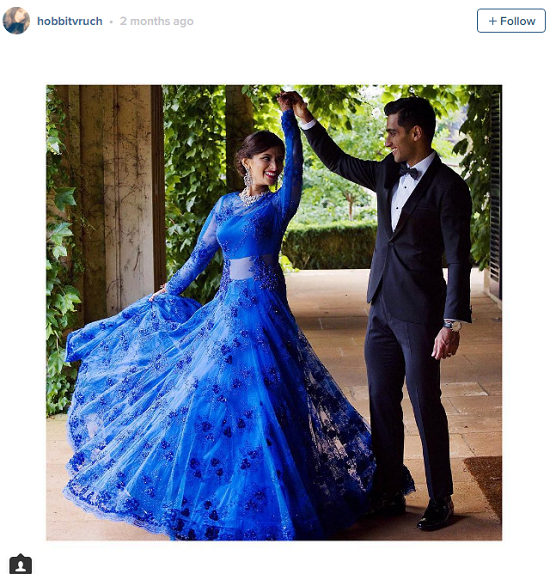 لبس الفستان الأزرق للعرس مجلة المرأة العربية