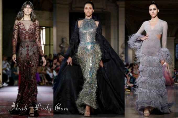 تشكيلة  مميزة من فساتين السهرة كشفت عنها دور الأزياء العالمية في أسبوع الموضة