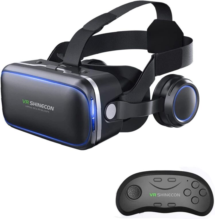 سماعة الواقع الافتراضي عالية الدقة مع جهاز تحكم عن بعد، نظارات DMG VR وسماعة ثلاثية الأبعاد لألعاب الواقع الافتراضي والأفلام ثلاثية الأبعاد